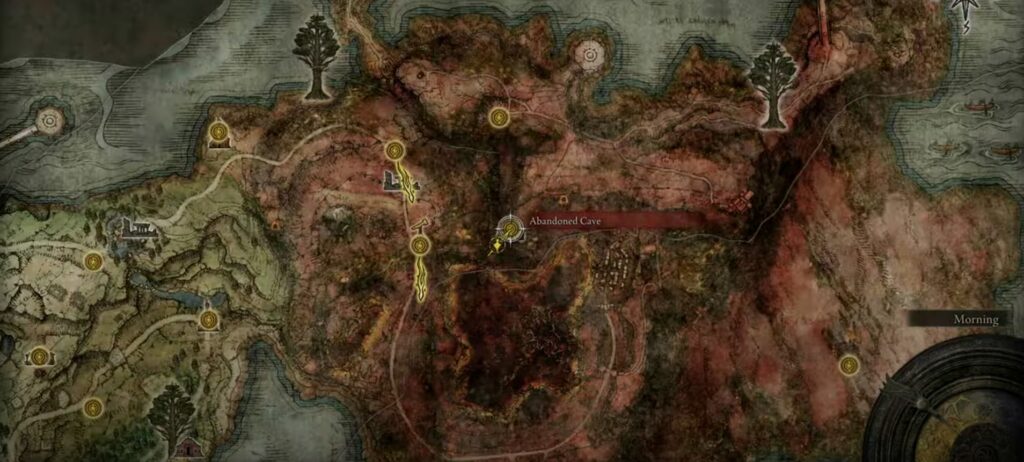 Abandoned Cave location on Elden Ring map