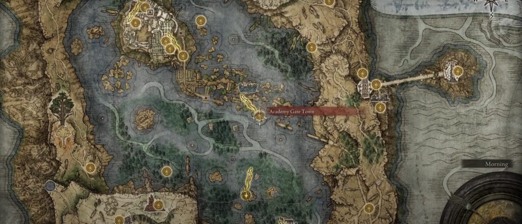 Academy Gate Town Site of Grace on Elden Ring map