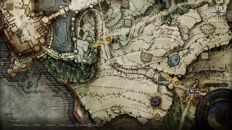 Golden Seed 1 location on Elden Ring map