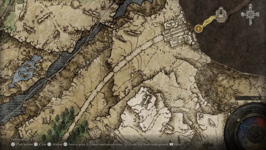 Great Mace location on Elden ring map