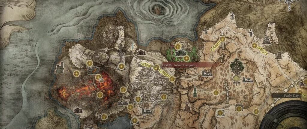 Scavengers Curved Sword location on Elden Ring map
